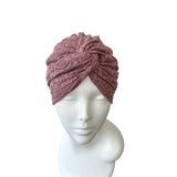 Dusky Pink Lace Turban Hat Head Wrap