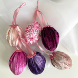 Pink Velvet Hanging Easter Eggs