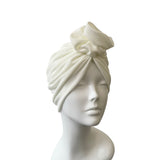 White Jersey Pre Tied Turban Hat