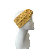 Yellow Dotted Twist Headband