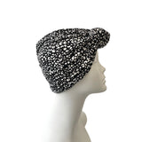 Black Leopard Print Hair Turban for Women