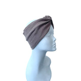 Camel beige brushed wool turban twist headband