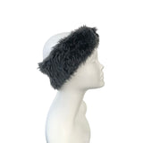 Grey Faux Fur Winter Headband for Women