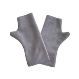 Grey women's fingerless fleece gloves