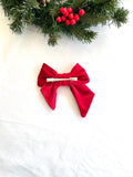 Handmade Red Velvet Christmas Tree Bows A Set of 6