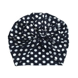 Vintage Style Black Polka Dot Print Turban 