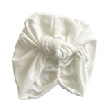 White Soft Jersey Lined Turban Hat