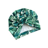 Tropical Leaf Print SPF 50 Swim Turban Head Wrap