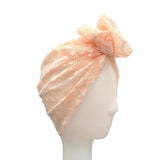 Pink Thin Lace Prettied Turban Head Scarf