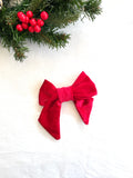 Handmade Red Velvet Christmas Tree Bows A Set of 6