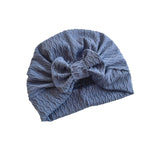 Denim Blue Soft Bow Turban Head Wrap