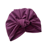 Aubergine Lined Cotton Turban Hat 