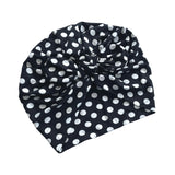 Vintage Style Black Polka Dot Print Turban 