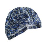 Grey and Blue Cheetah Print Swim Turban