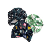 Leaf and Flower Print Turban Bundle