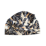 Pre-Tied Leaf Print Head Wrap for Women