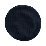 Black Warm Rib Knit Beret Hat for Ladies