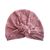 Dusky Pink Thin Knotted Lace Turban