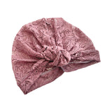 Dusky Pink Thin Knotted Lace Turban