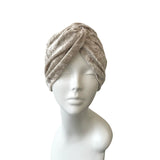 Beige 1940s Vintage Style Twist Turban Hat