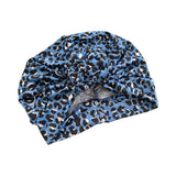 Blue Chain Knot Cheetah Print Turban 