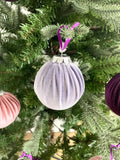 Velvet Christmas Tree Ornaments in Purple, Pink and Lilac