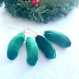 Velvet Pickle Ornaments - Handmade Cucumber Christmas Baubles