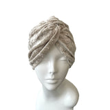 Beige 1940s Vintage Style Twist Turban Hat