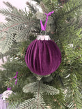 Velvet Christmas Tree Ornaments in Purple, Pink and Lilac