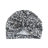 Black and White Patterned Vintage Style Head Turban 