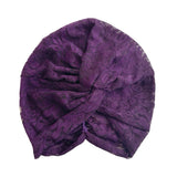 Purple Summer Lace Head Wrap Turbante