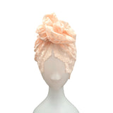 Pink Thin Lace Prettied Turban Head Scarf