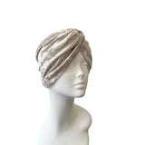 Beige 1940s Vintage Style Twist Turban Hat