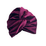 Dark Red Luxury Velvet Retro Twisted Turban 