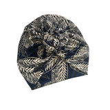 Navy Chain Knot Turban Hat for Women 