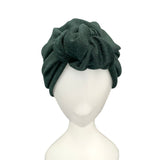 Dark Green Ready Made Knit Turban 