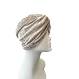 Beige 1940s Vintage Style Twist Turban Hat