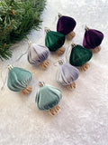 Velvet Mushroom Christmas Tree Ornaments Set of 8