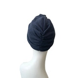 Dark Blue Knit Fabric Turban Hat