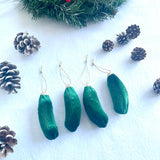 Velvet Pickle Ornaments - Handmade Cucumber Christmas Baubles