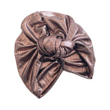 Metallic Striped Rose Gold Knot Turban Hat