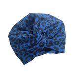 Thick Blue Cheetah Print Turban Twist