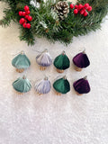 Velvet Mushroom Christmas Tree Ornaments Set of 8