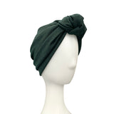 Dark Green Ready Made Knit Turban 