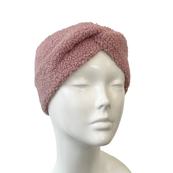 Dusky Pink Sherpa Fleece Earmuffs Headband