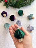 Velvet Mushroom Christmas Tree Ornaments Set of 8