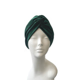 Green Velvet Vintage Style Twisted Hair Turban