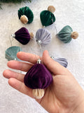 Velvet Mushroom Christmas Tree Ornaments Set of 8