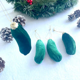 Velvet Pickle Ornaments - Handmade Cucumber Christmas Baubles