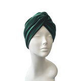 Green Velvet Vintage Style Twisted Hair Turban